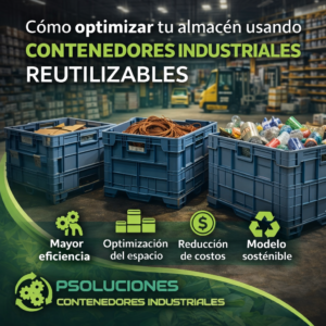 Contenedor Ropak de polietileno de alta densidad para carga pesada y logística industrial.