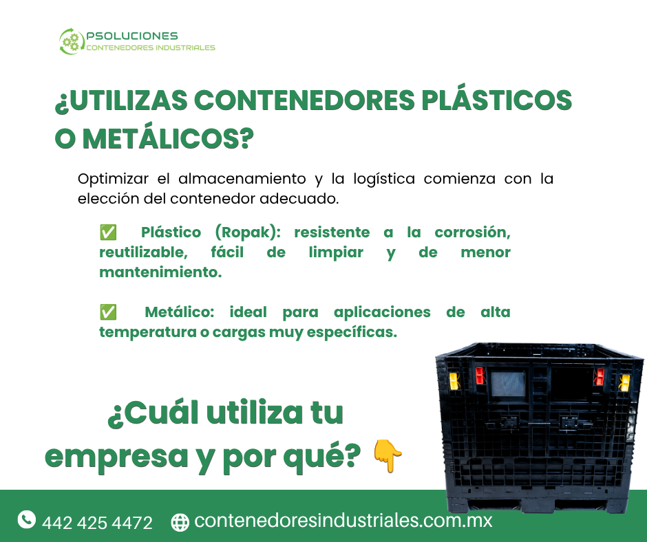 ¿Contenedores plásticos o metálicos? Descubre cuál es la mejor opción para la logística industrial