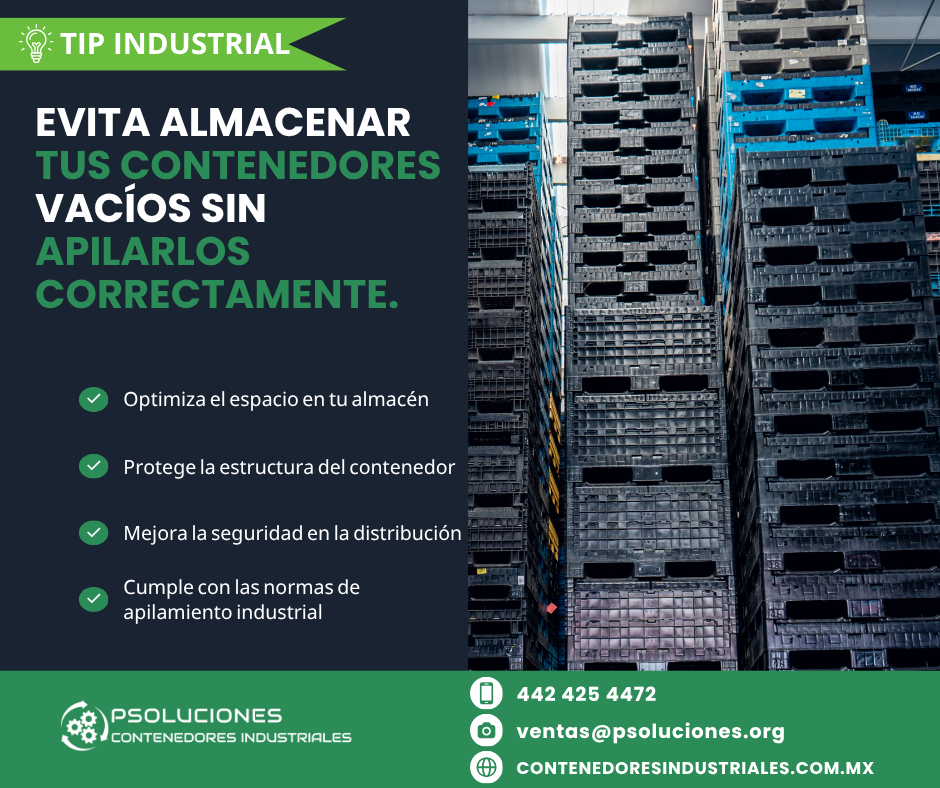 Aprende por qué apilar correctamente los contenedores Ropak vacíos ayuda a ahorrar espacio, reducir daños y mejorar la seguridad en almacenes industriales.