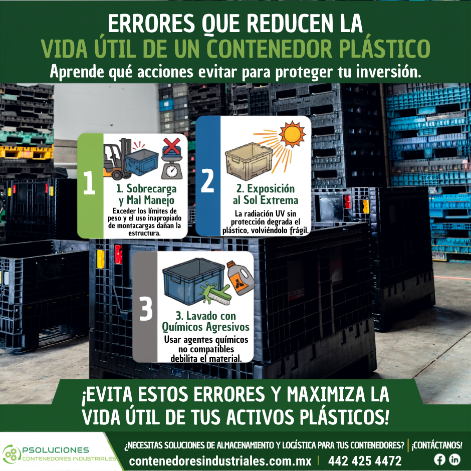 Errores que reducen la vida útil de un contenedor plástico industrial