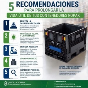 5 recomendaciones para prolongar la vida útil de contenedores ROPAK industriales